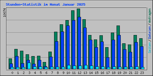 Stunden-Statistik im Monat Januar 2025